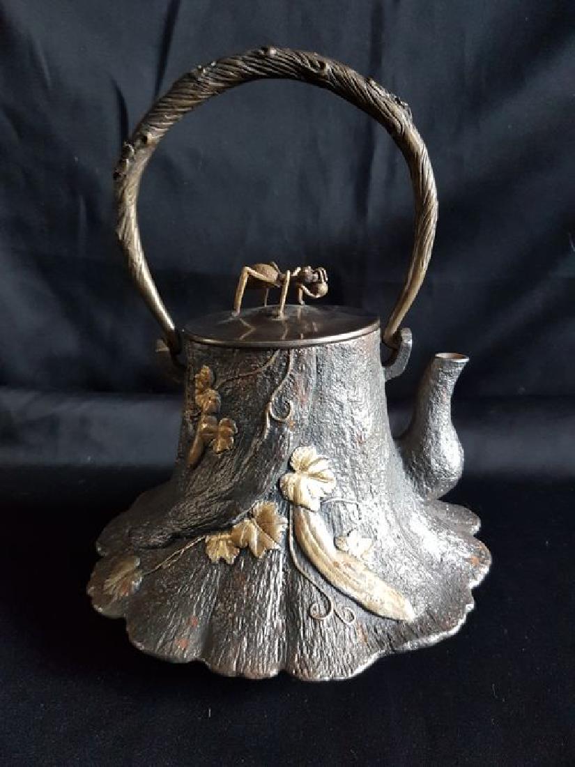 Tetsubin iron teapot - japan - ca. 1900 A hand made (1 of 6)