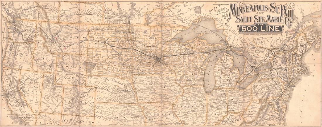 Map of the Minneapolis=St.Paul and Sault Ste Marie R'y. (1 of 1)