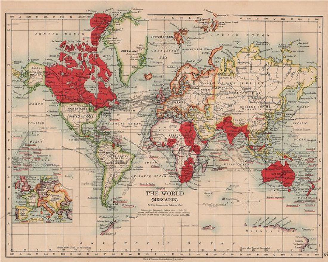 BRITISH EMPIRE. World Mercator. Currents. Steamship (1 of 1)