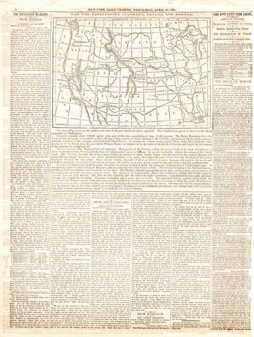New Territories: Colorado, Nevada, and Dakota. (1 of 1)