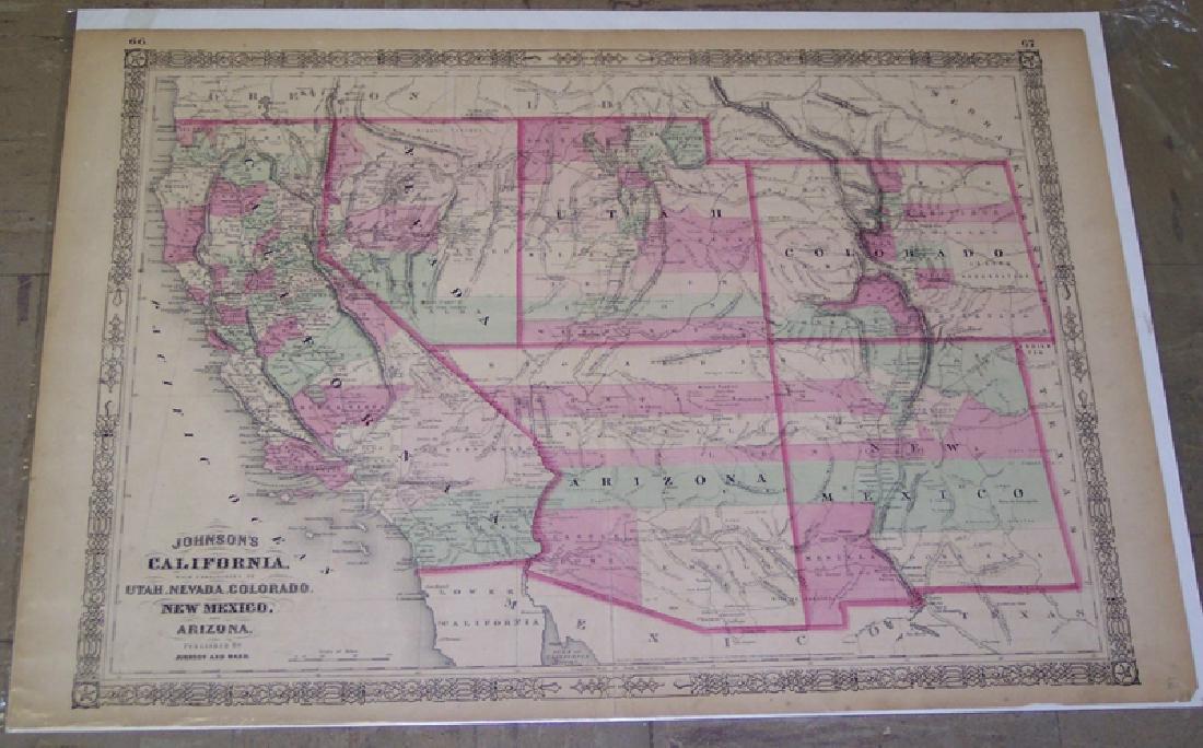 Johnson's California, With Territories of Utah, Nevada, (1 of 1)