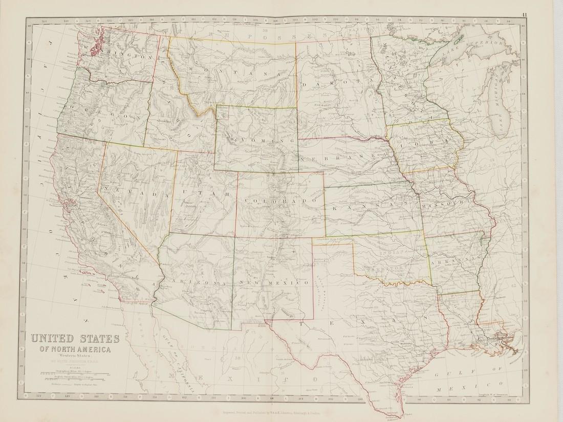 Map of Western States Of United States 1861 Johnston (1 of 6)