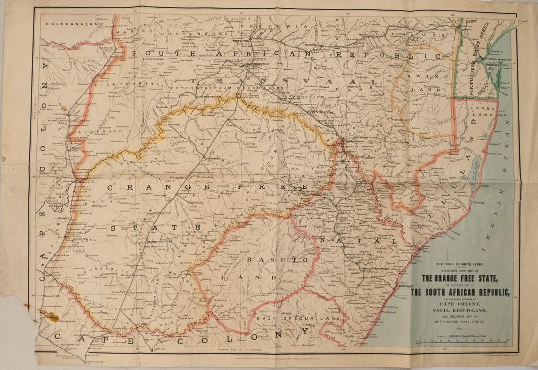 1899 Stanford Map of South Africa During the Boer War (1 of 1)