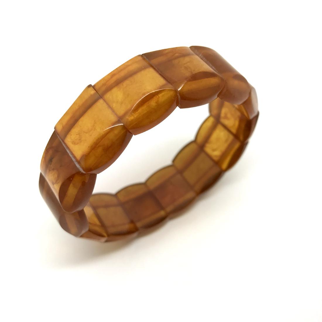 Antique Baltic amber carved slices cuff bracelet 22.9 (1 of 8)