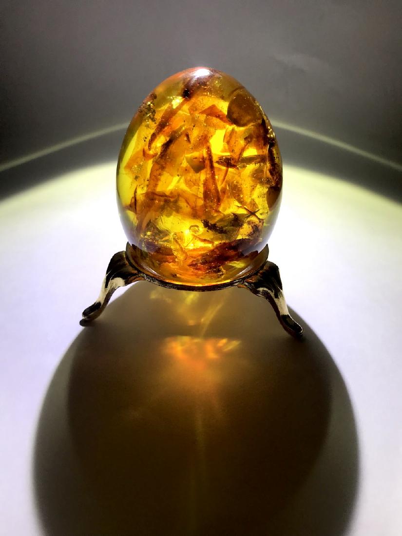 Spectacular Baltic amber egg sphere 57x49mm &stand (1 of 9)