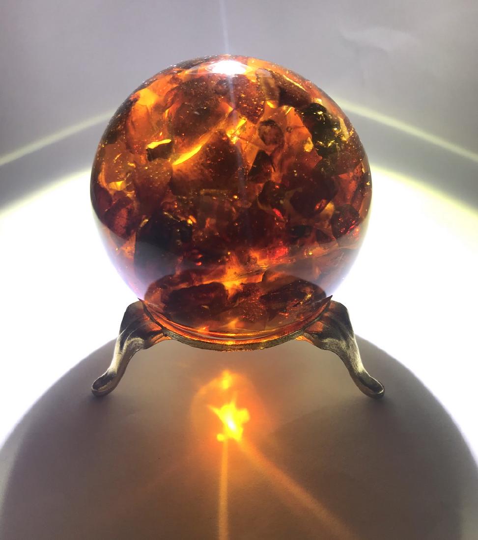 Spectacular Baltic amber ball sphere ø54mm &stand (1 of 9)