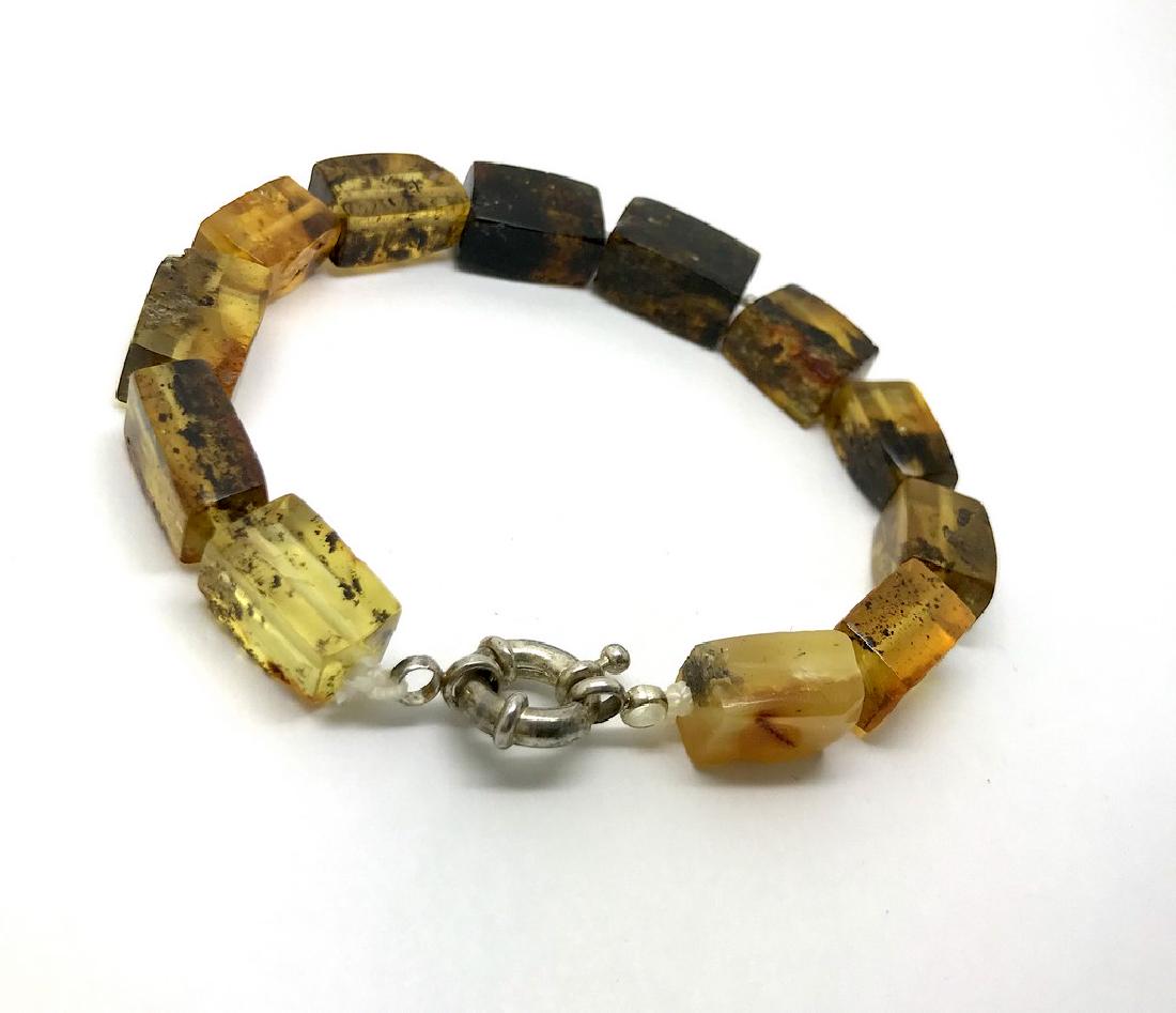 Bracelet hand cut Baltic amber cabochons 13-15mm (1 of 7)