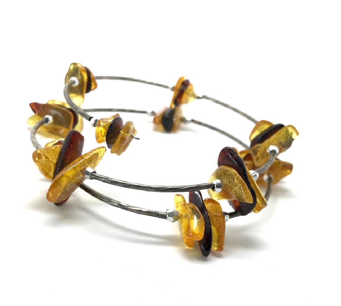 Baltic amber spiral bracelet bicolour beads 9-18mm (1 of 6)