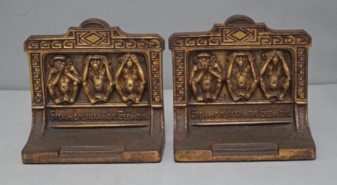 Three Monkeys Speak, Hear, See No Evil Bookends (1 of 6)