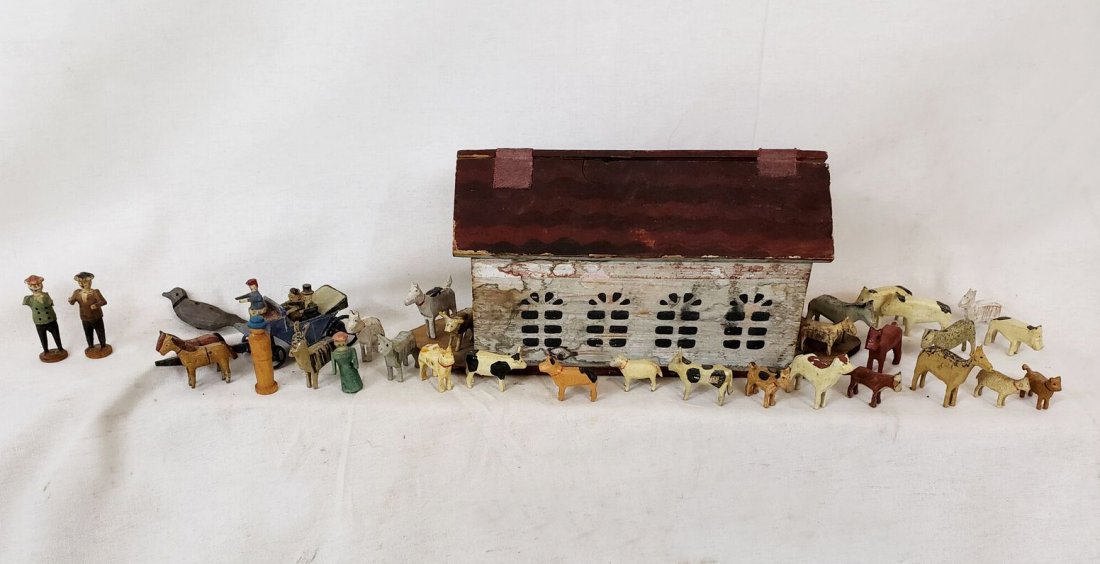 Miniature German Noah's Ark Toy Ca 1890 (1 of 7)