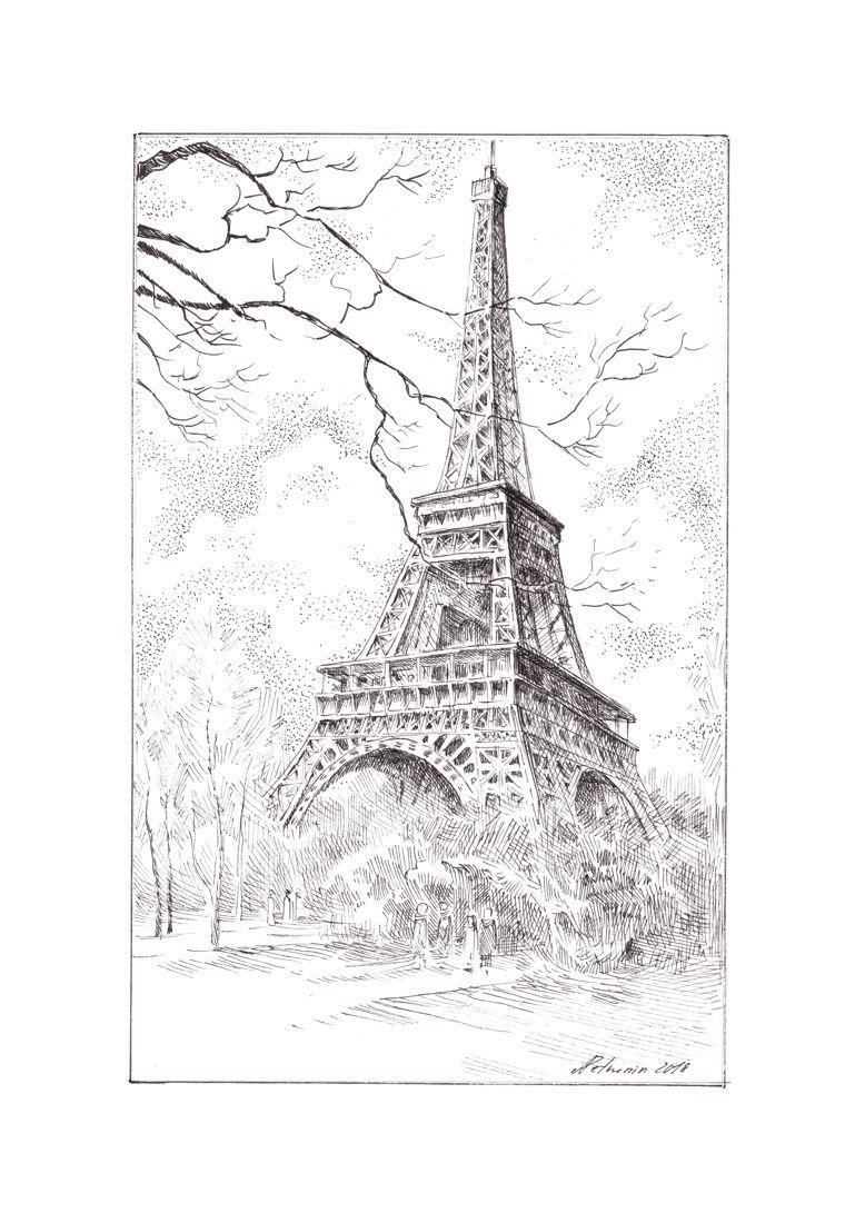 Paris Spirit Original Ink Drawing Signed Framed (1 of 4)
