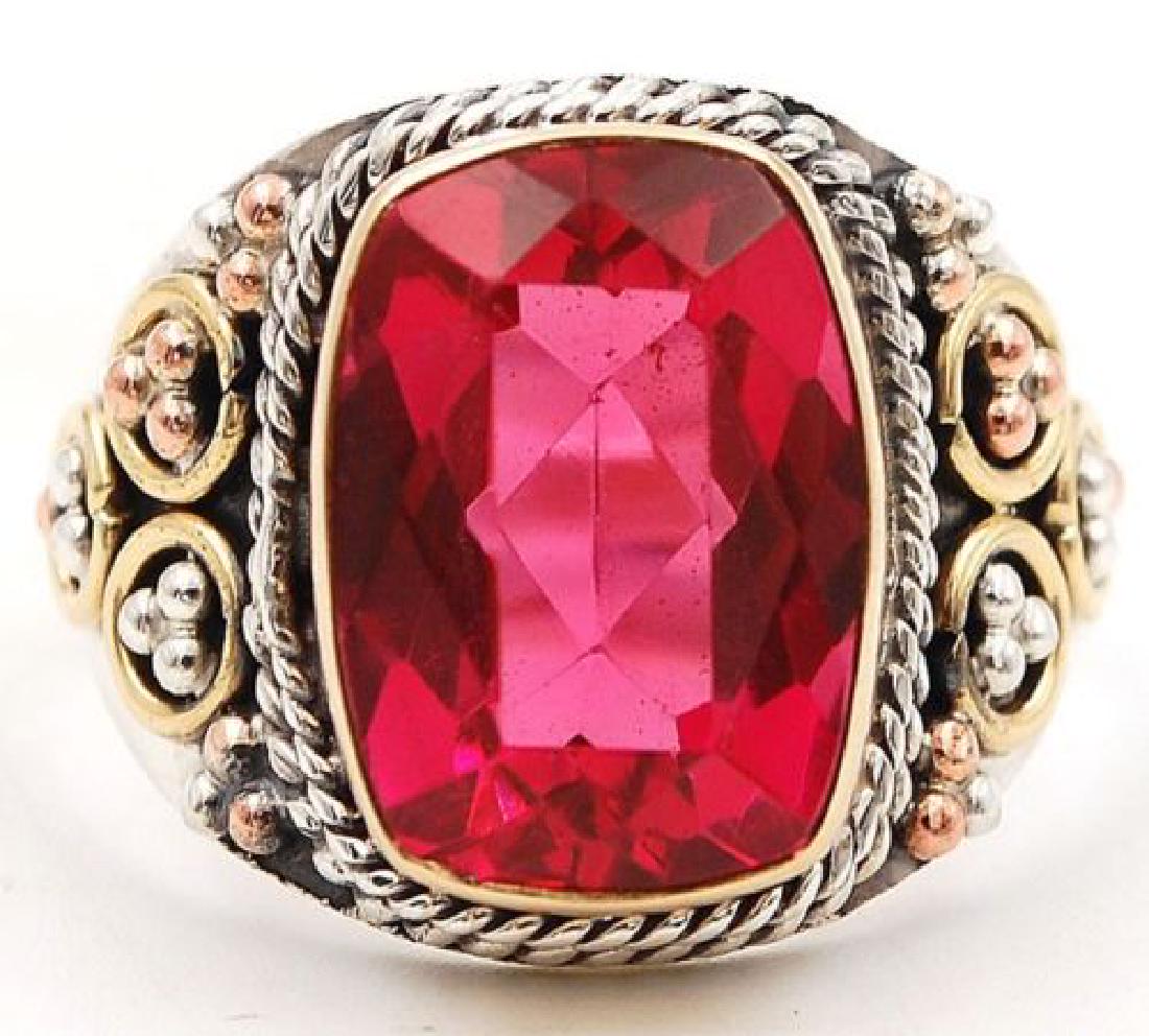 6CT Three Tone- Rubellite Tourmaline 925 Sterling (1 of 2)