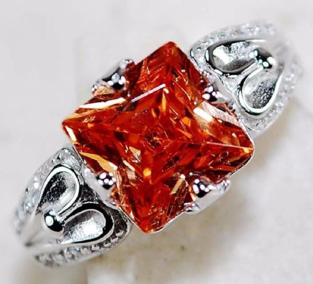 2CT Padparadscha Sapphire & Topaz 925 Solid Sterling (1 of 2)