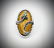 Sterling Silver Yellow Jade Imperial Designed Ring