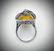 Sterling Silver Yellow Jade Imperial Designed Ring - 3