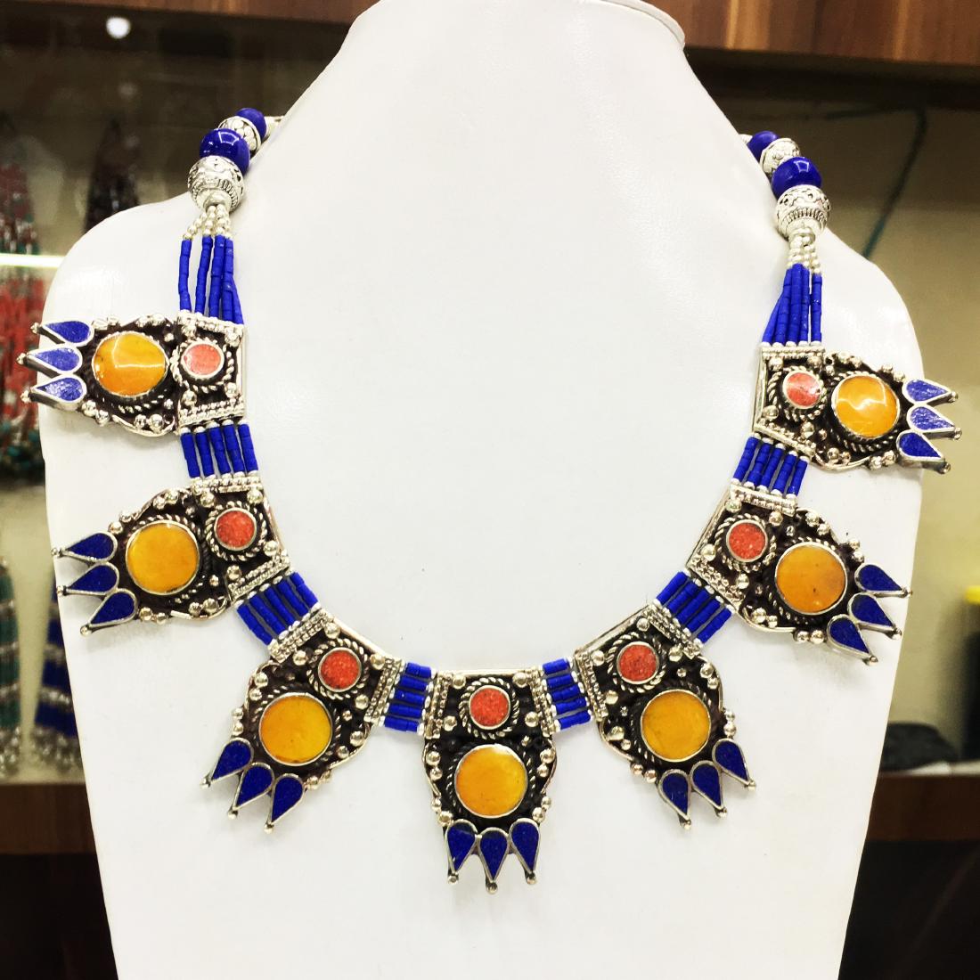 Tibetan Turquoise & Coral Mexican Necklace (1 of 1)