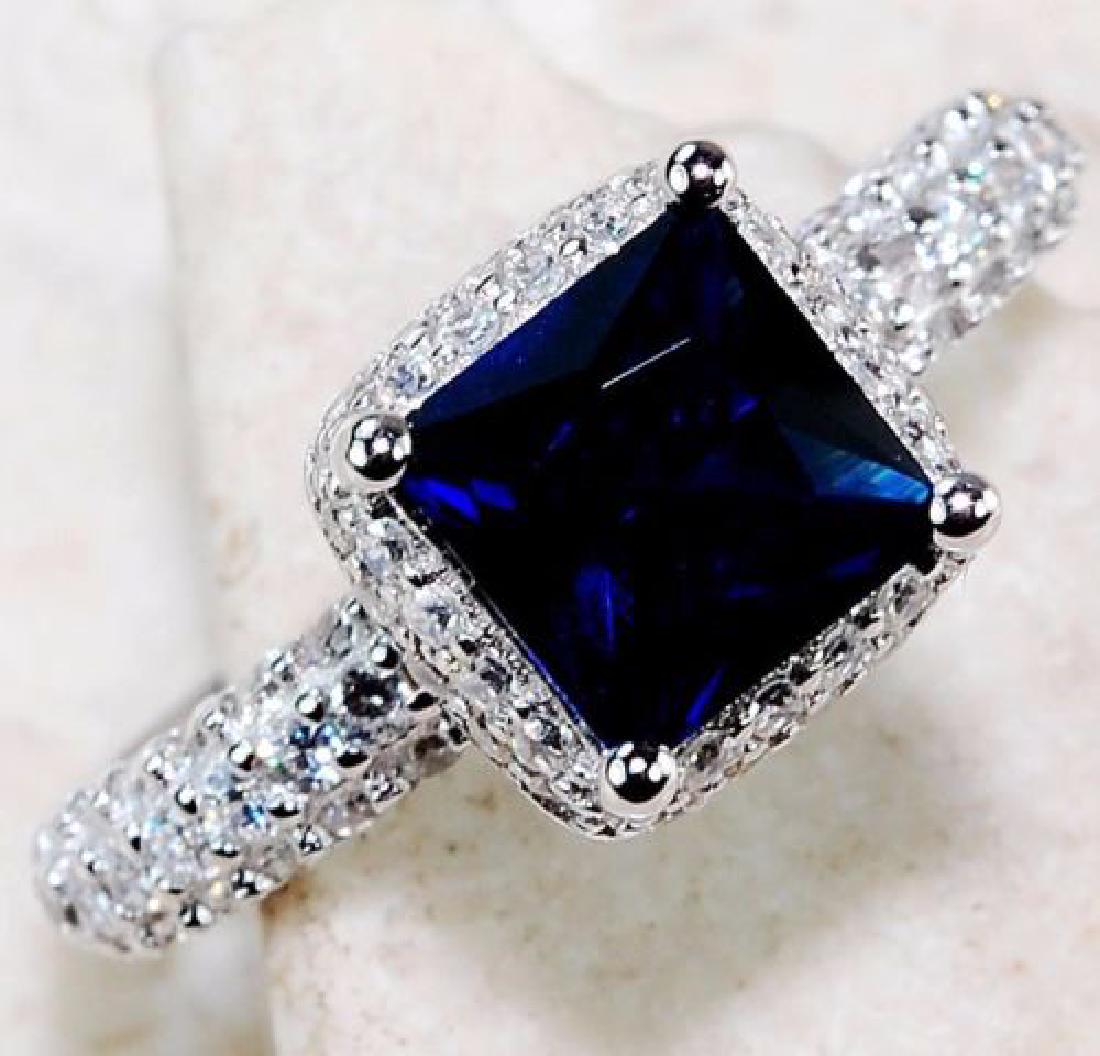 3CT Blue Sapphire & Topaz 925 Solid Genuine Sterling (1 of 3)