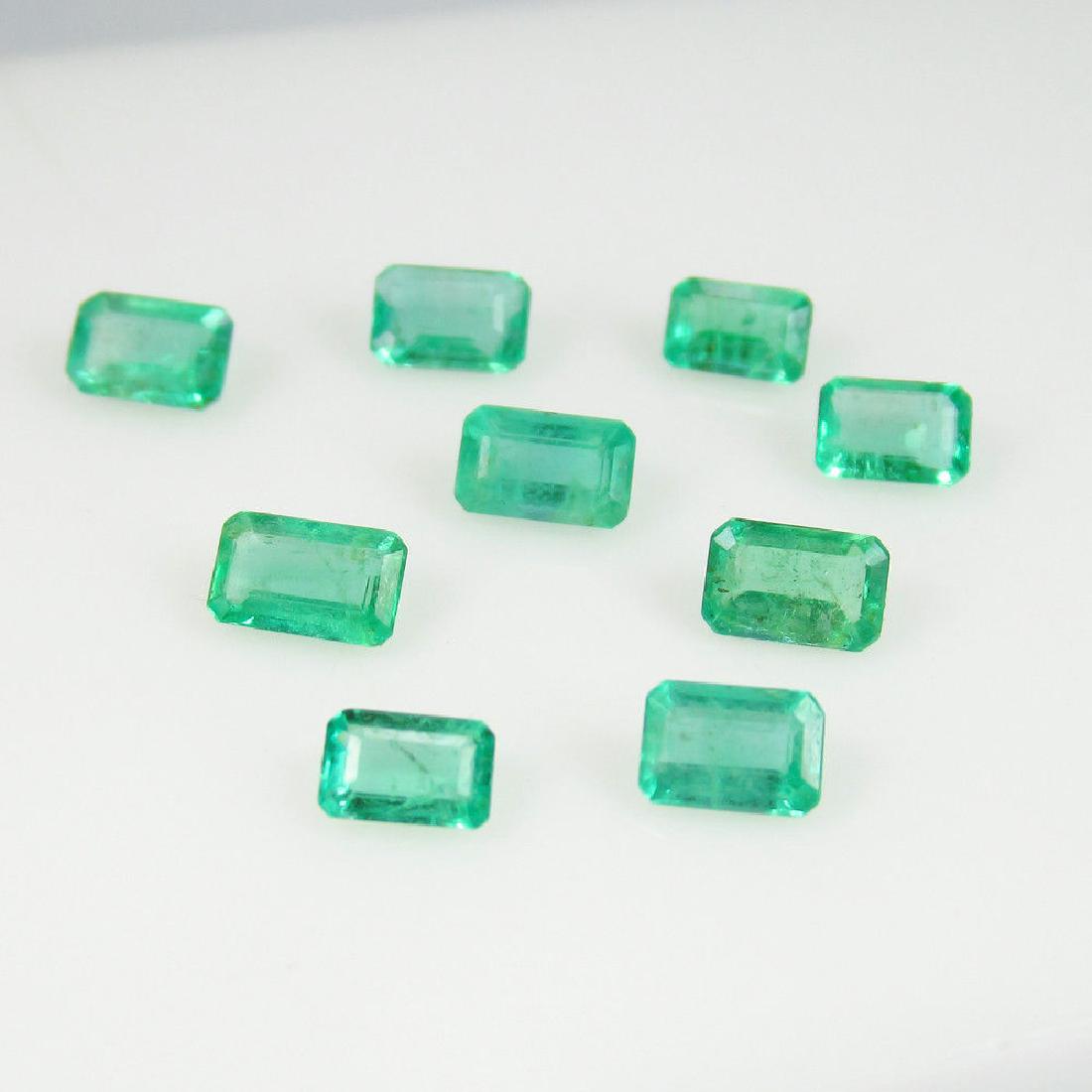 2.74 Ct Genuine 9 Loose Octagon Emeralds Matching (1 of 2)