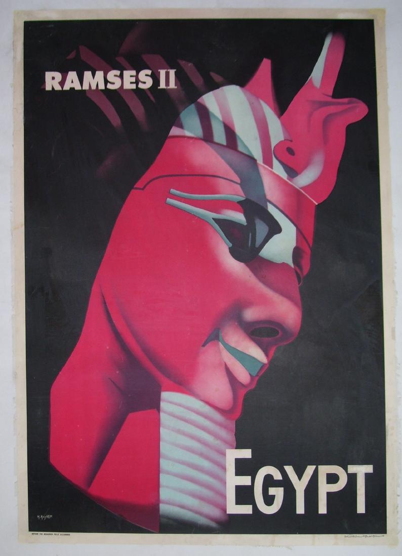 Egypt Vintage Travel Poster Ramses Art Deco (1 of 3)