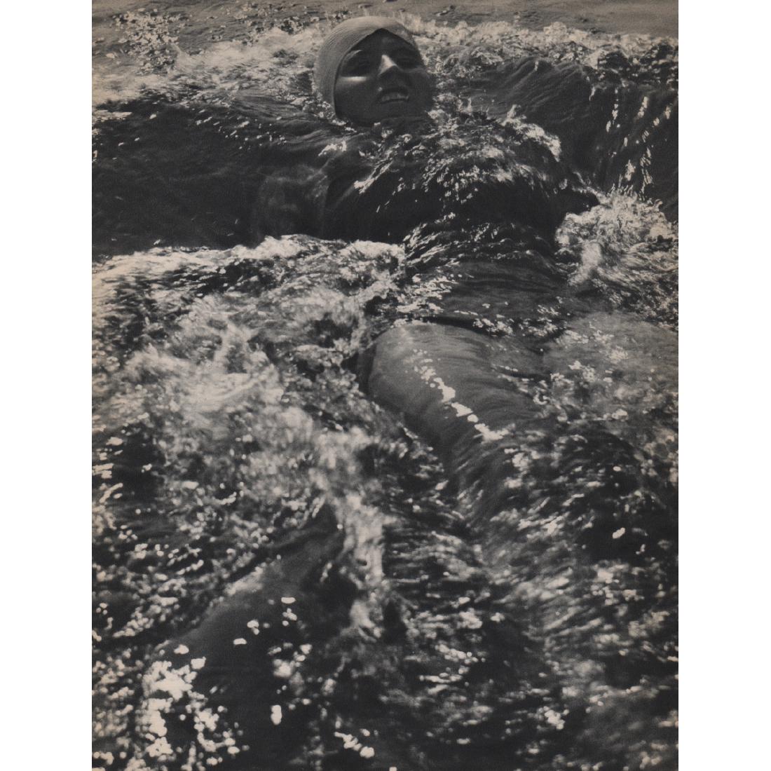 HERBERT MATTER - Swimmer in the surf: Artist: HERBERT MATTER Print Title: Swimmer in the surf Medium: Sheet-fed Gravure Printing Date: 1930's Printed in the USA Image size approx. 8 x 11 inches Herbert Matter (1907-1984) was a Swiss-born