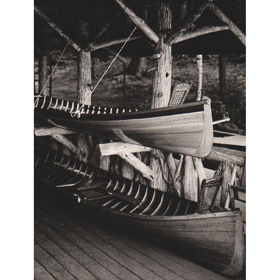 BRUCE WEBER - Guide Boats, Camp Longwood: Artist: BRUCE WEBER Print Title: Guide Boats, Camp Longwood, New York, 1987 Medium: Sheet-fed Gravure Printing Date: 1980's Printed in Spain Image Size: 8.5 X 11 inches Bruce Weber is an American fash