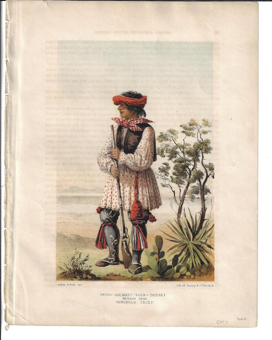 1860 Sarony Colored Lith Seminole Indian Chief (1 of 1)