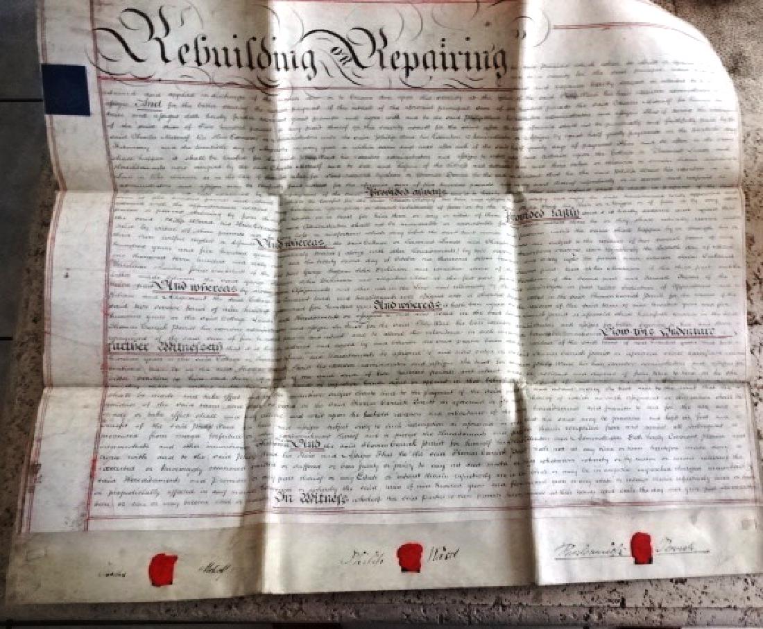 1831 Large Vellum Indenture Seal and Stamps (1 of 3)