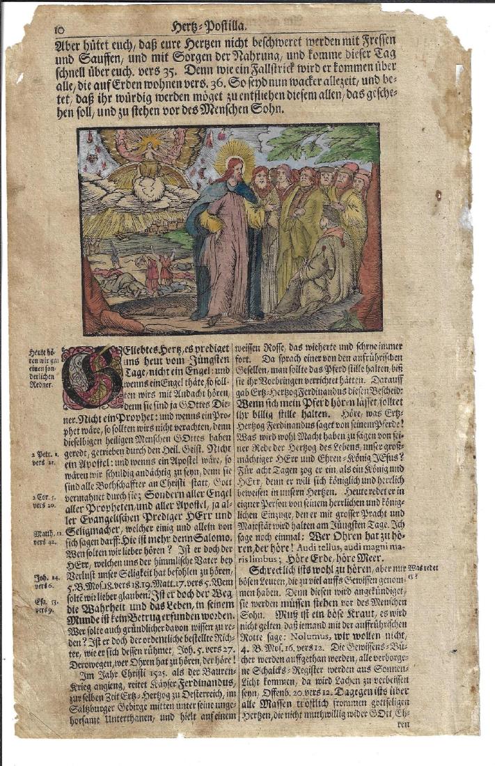 Two 16th C Handcolored Engravings Religious Work (1 of 2)