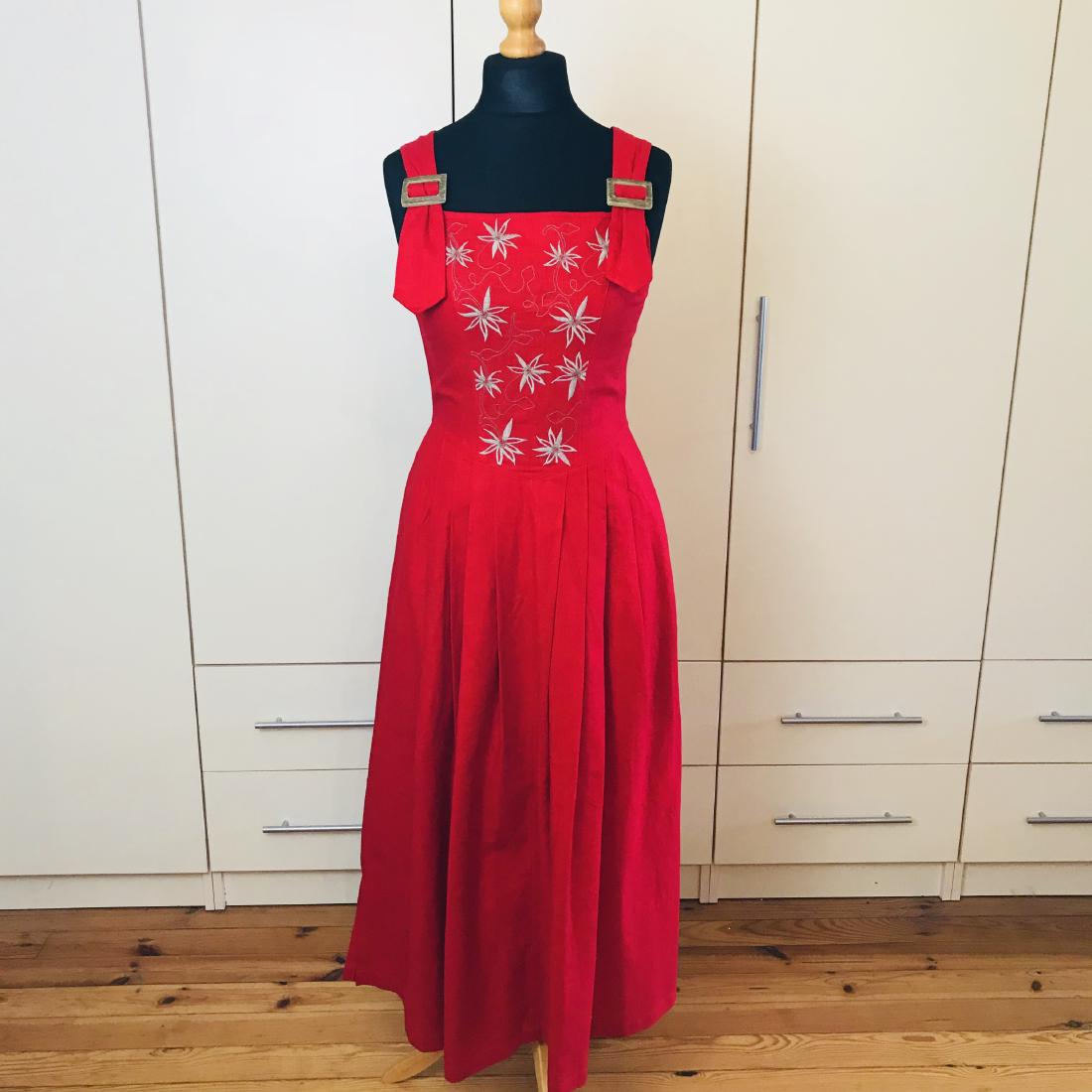 Vintage Women's Alphorn Linen Austrian Tyrolean Dress (1 of 7)