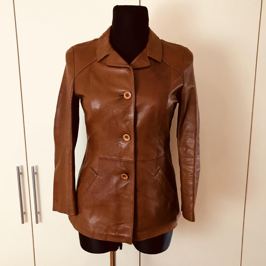 Vintage Women S Stirwa Brown Leather Jacket Size Eur 38
