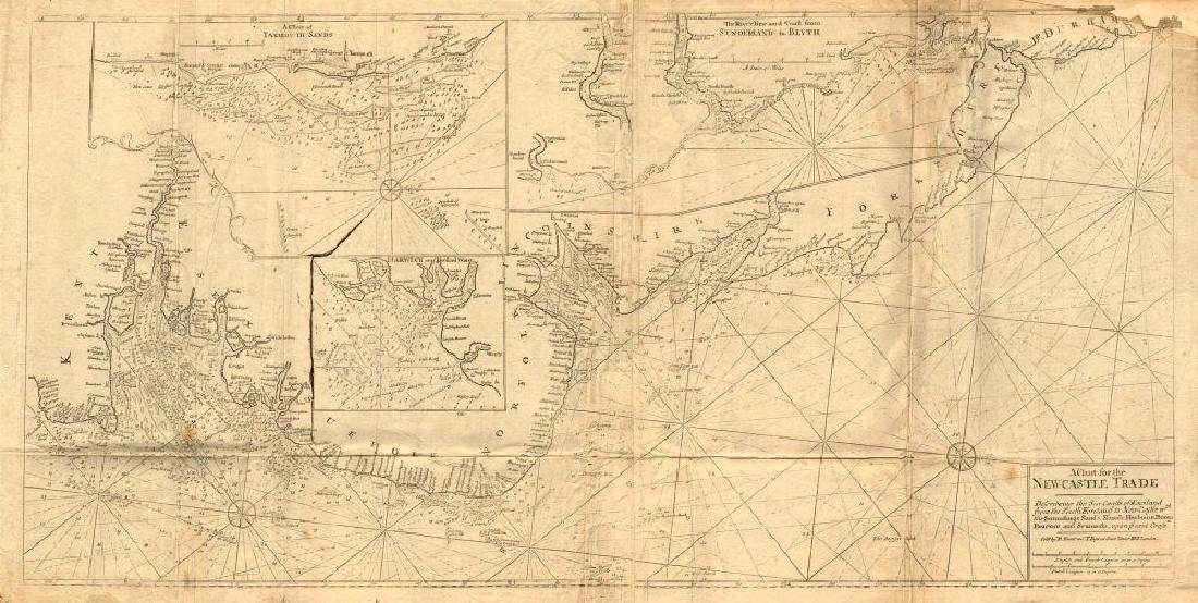 ENGLAND EAST COAST Sea 'chart for the Newcastle Trade'. (1 of 3)