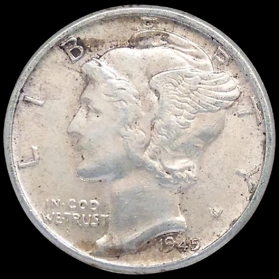 1945-P Mercury Head Dime Unc With Loads of Luster High (1 of 8)