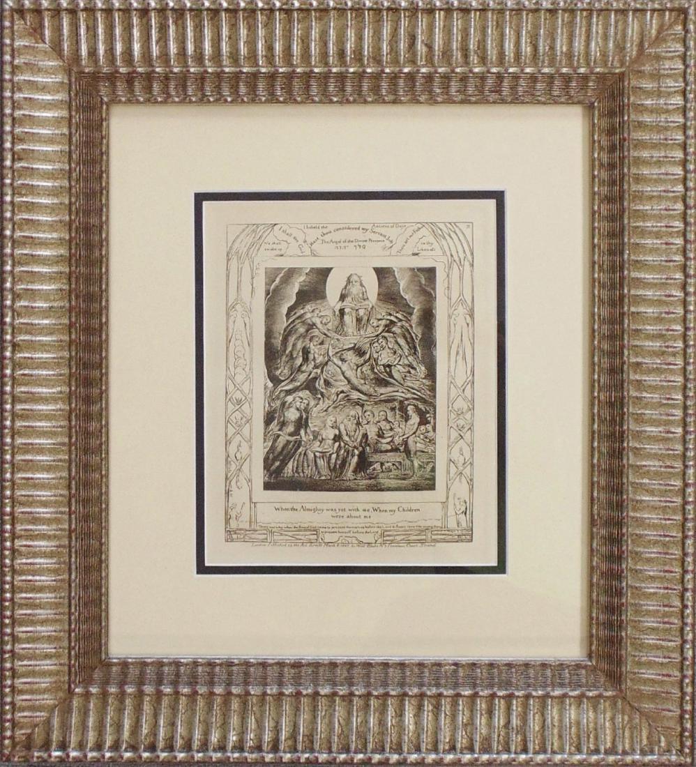 William Blake, After Engraving Almighty Was With Me….: When the Almighty Was With Me from the Book of Job. Late impression engraving after William Blake. The art image is 8" x 6" and the modern wood frame is 18 3/4" x 16 3/4", frame included. Please note