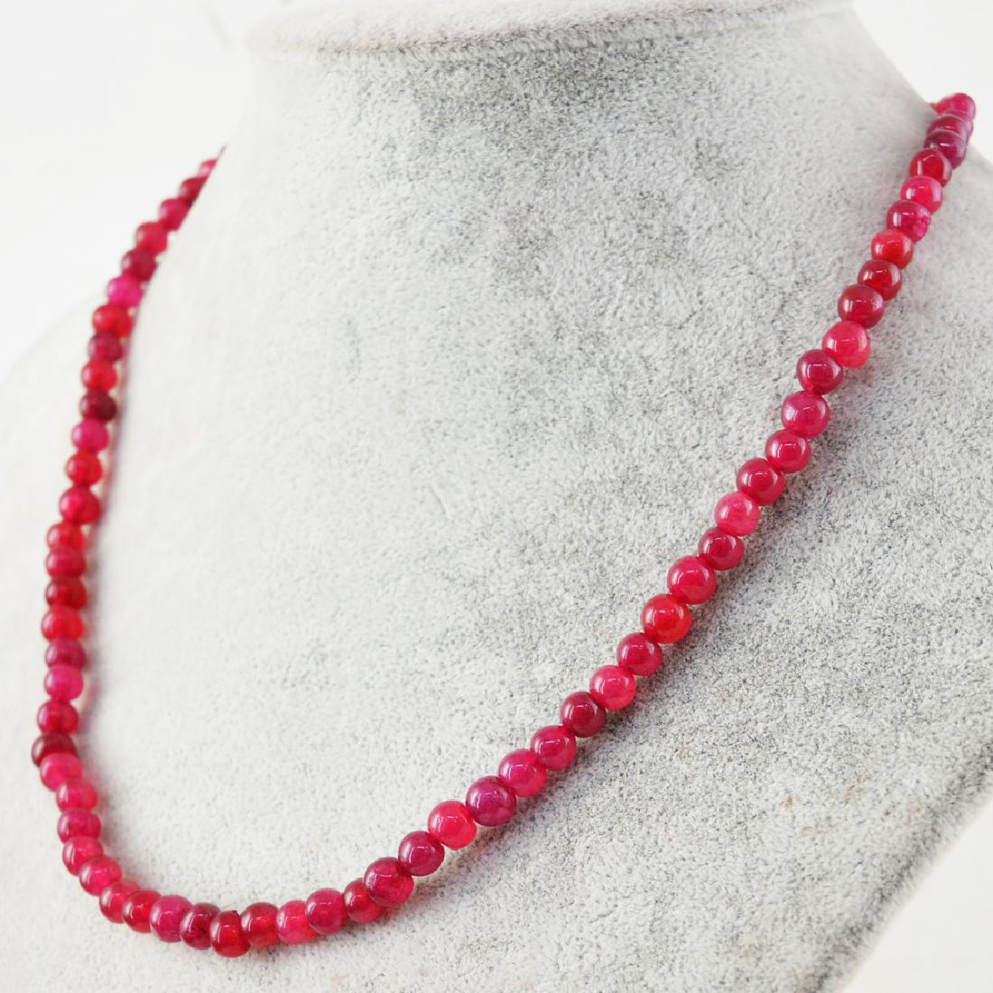 Red Ruby Round Beads Necklace (1 of 1)