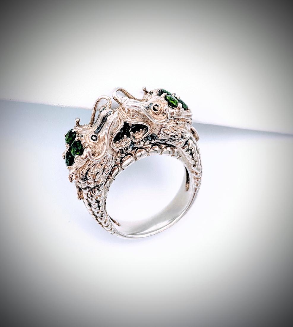 Sterling Silver Imperial Designed Dragon Ring with (1 of 4)