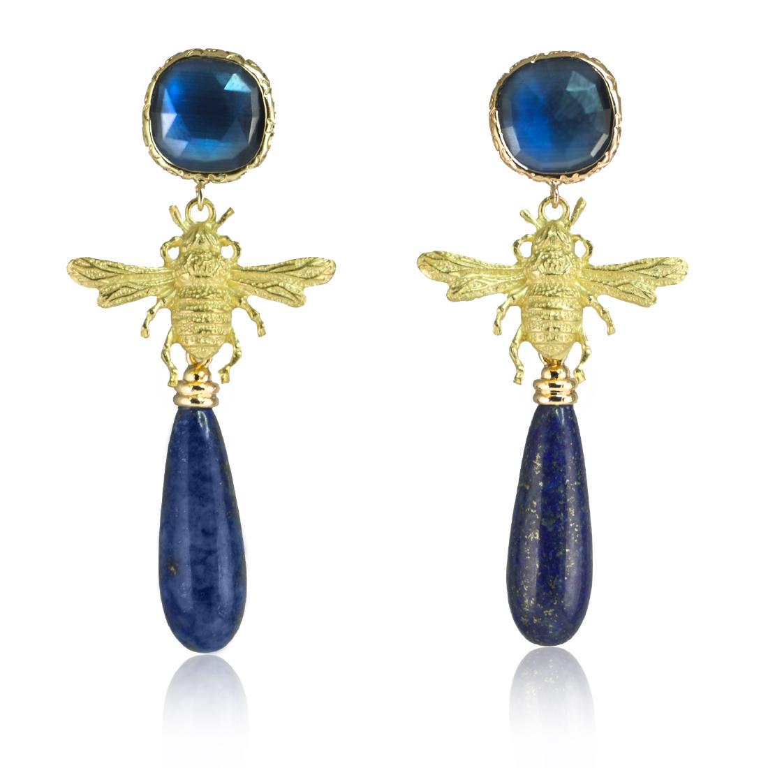 Lapis lazuli Fly Eye-catching Earrings (1 of 3)