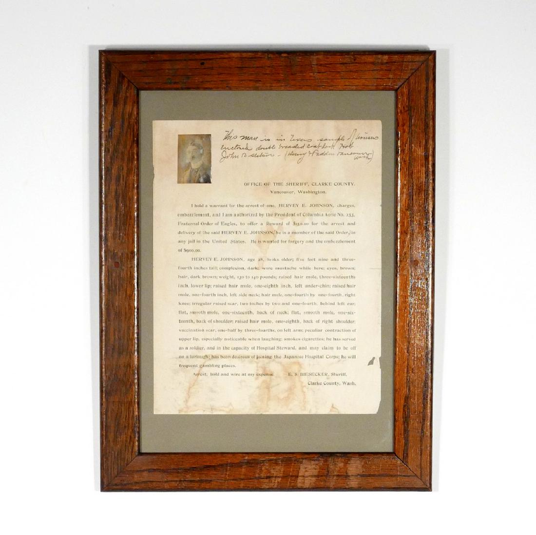 Framed Old West Wanted Poster (1 of 2)