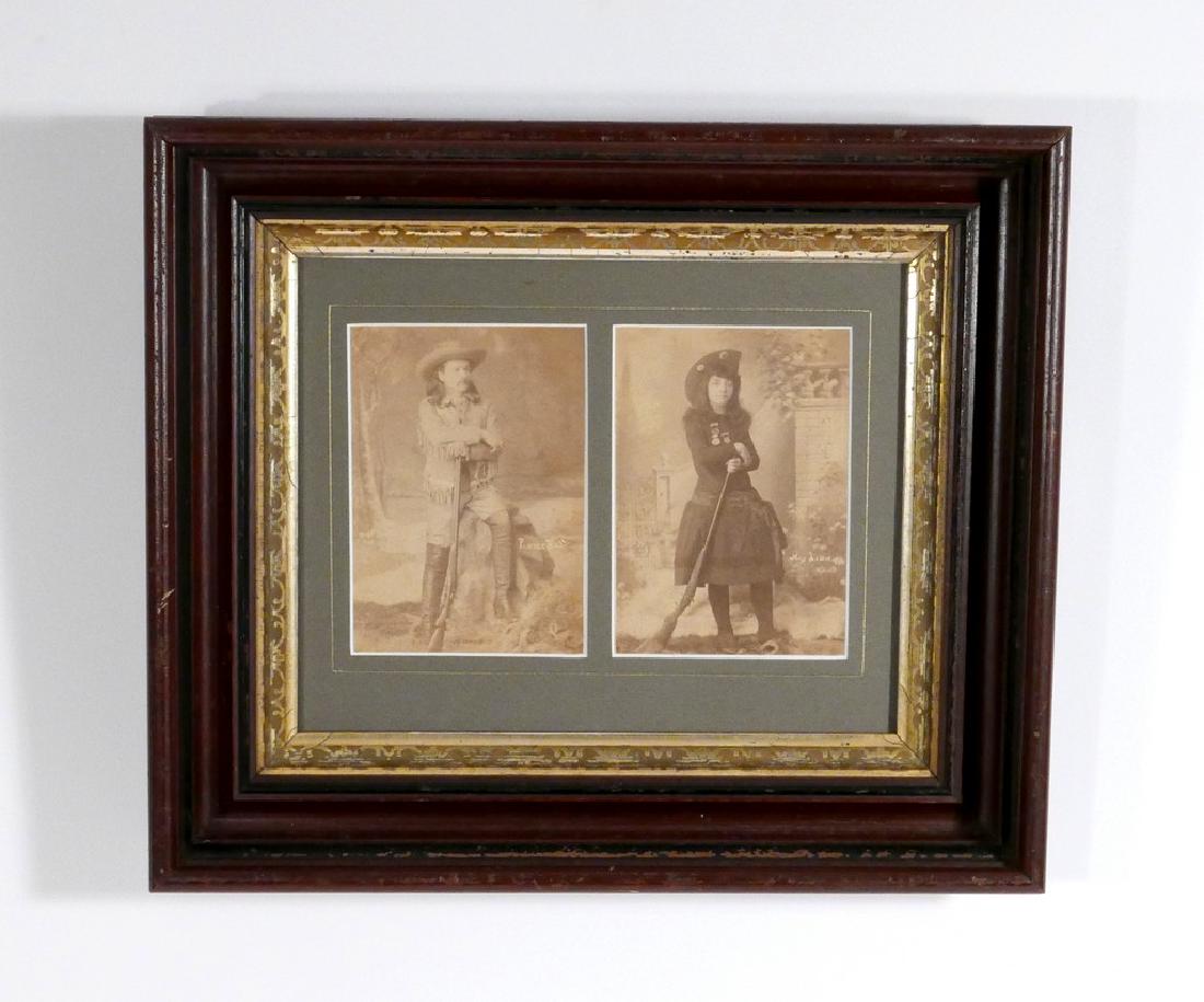2 Framed Cabinet Cards of Pawnee Bill and Mae Lillie (1 of 2)