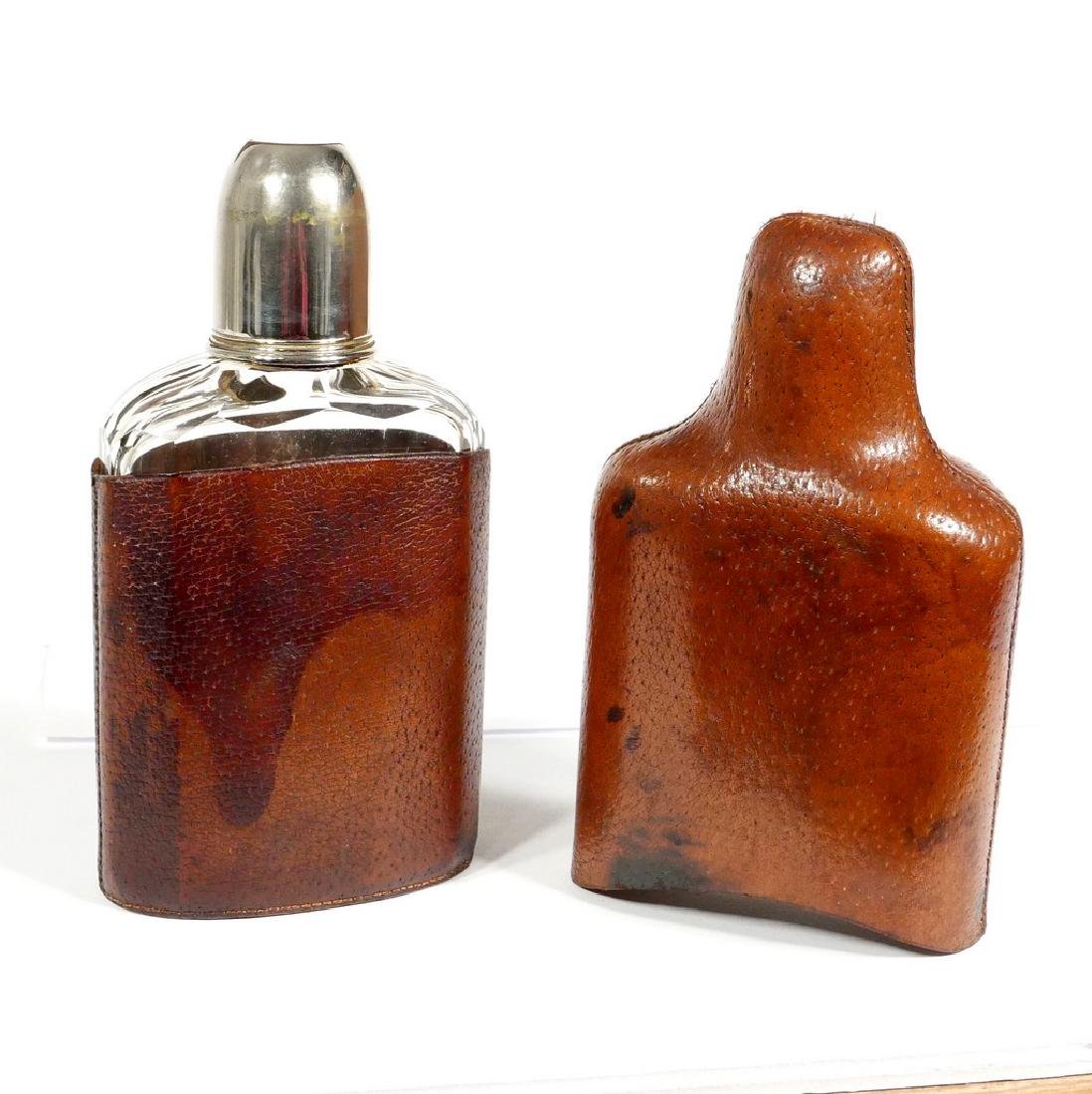 Vintage Crystal Flask with Leather Case (1 of 2)