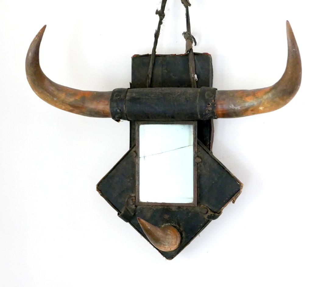 Steer horn Bunk House Hat Rack / Mirror (1 of 1)