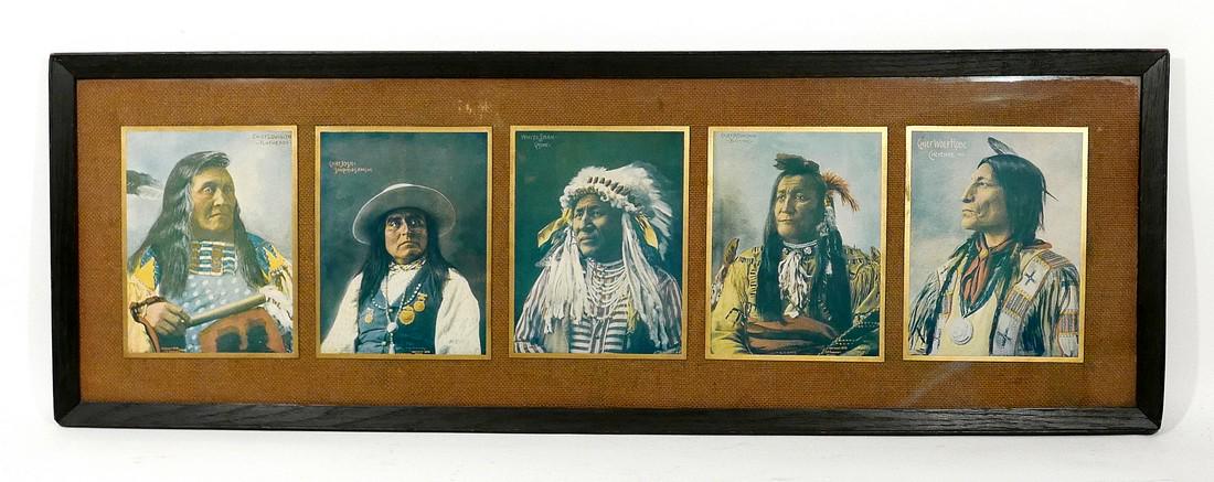 5 Framed F.A. Rinehart American Indian Chiefs (1 of 1)