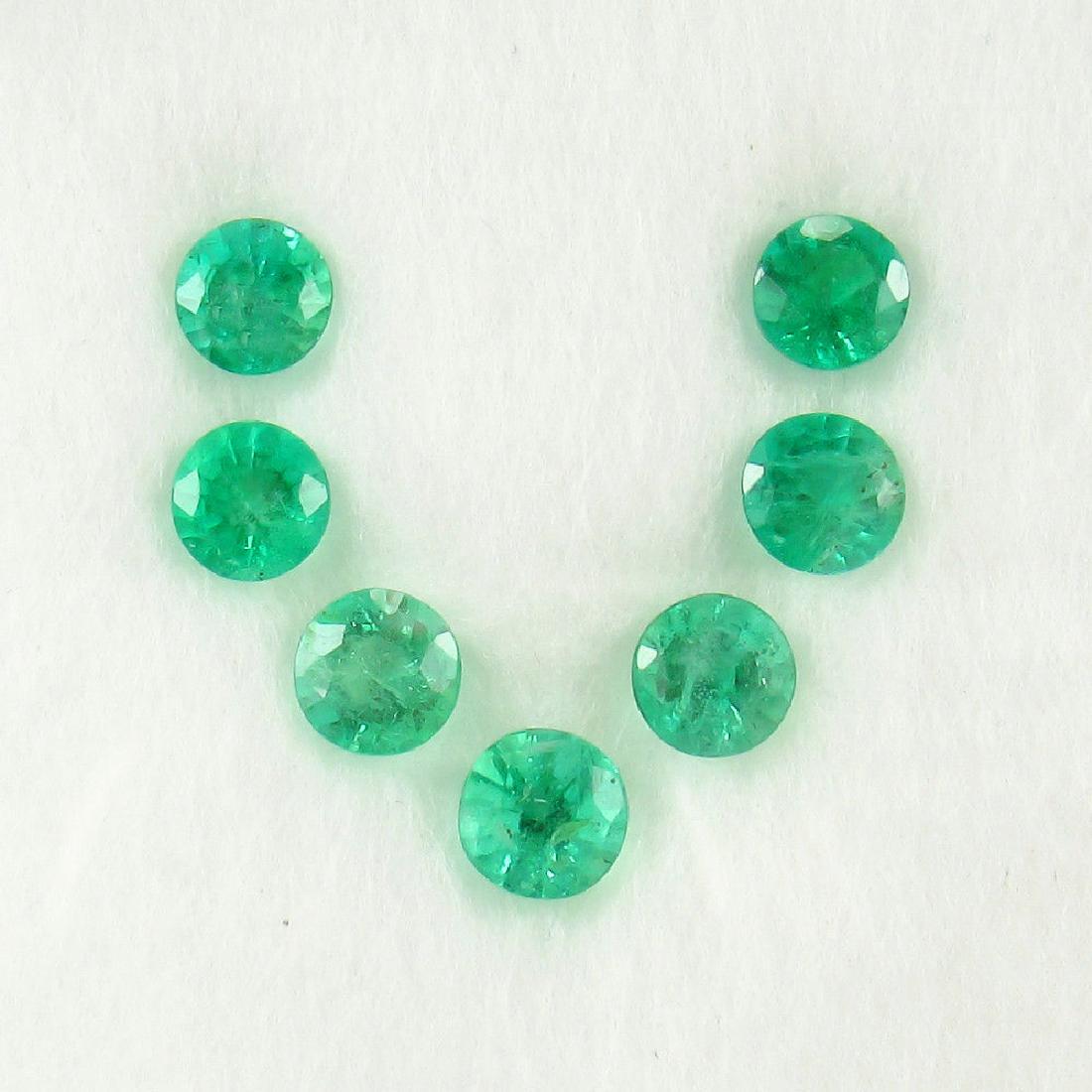 2.39 Ctw Natural Zambian 9 Loose Emerald Round Set (1 of 3)