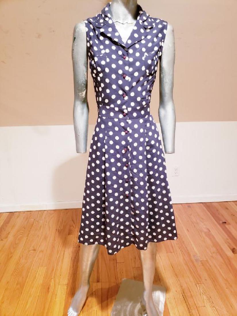 VTG PIERRE CARDIN Paris Numbered Polka dot blue dress (1 of 6)