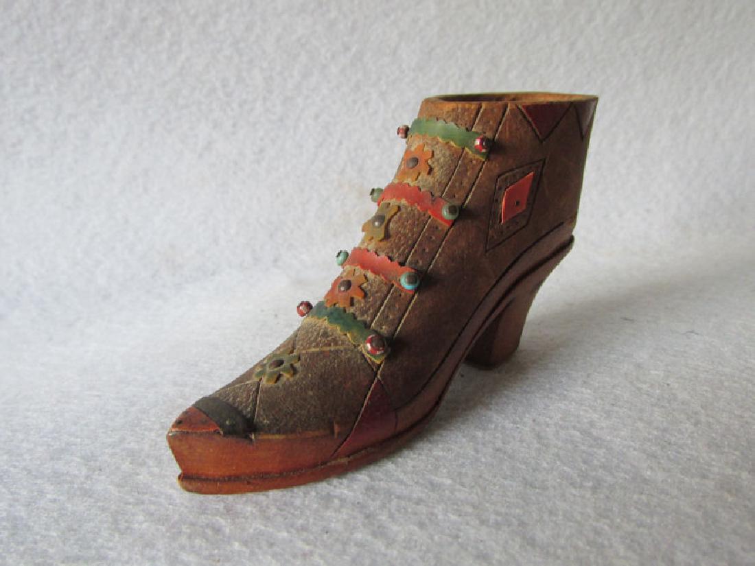 Antique Folk Art Carved Shoe with Miniature Dice (1 of 7)