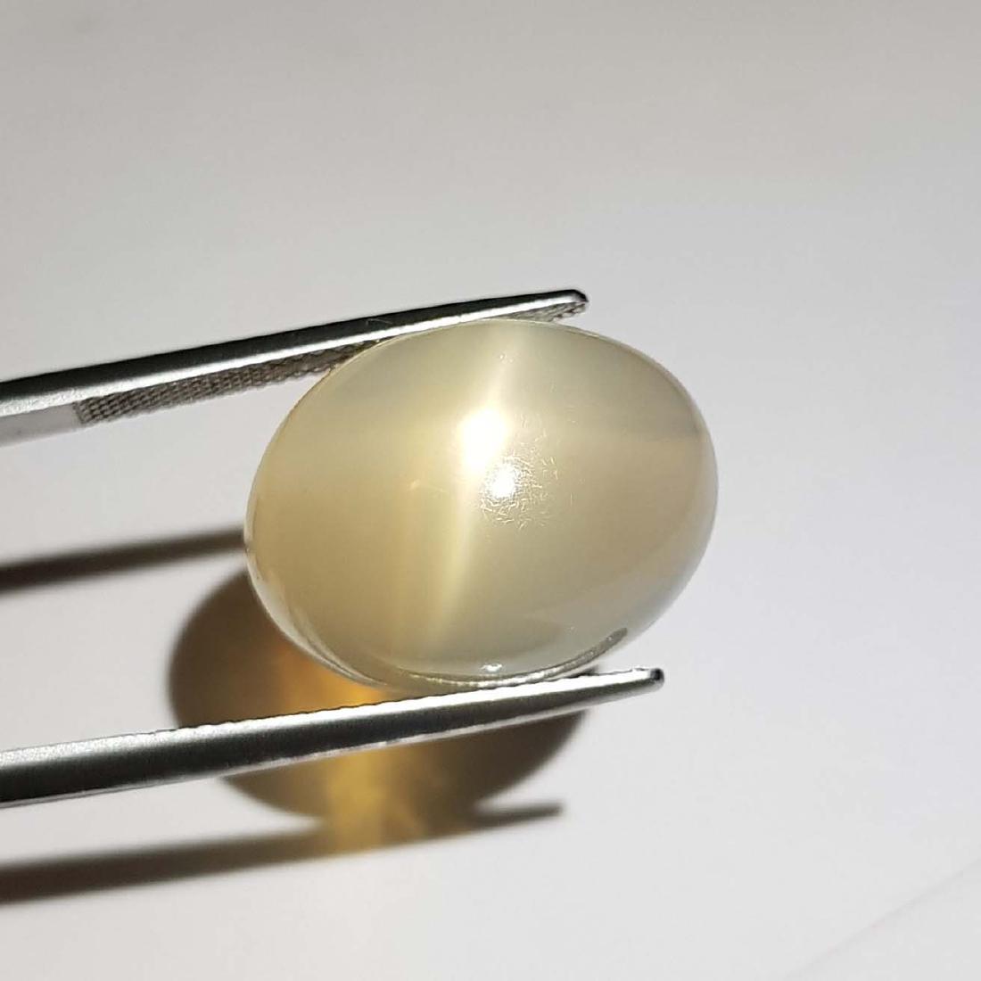 Peach Orange Moonstone Cat's Eye - 22.26 ct: Item: Peach Orange Moonstone Cat's Eye - 22.26 ct Loose gemstone Color/Clarity: VVS Carat Weight: 22.26 Size (mm)20.00 x 15.10 x 9.80 Oval - India No Reserve: This lot starts at $1 and has no reserve