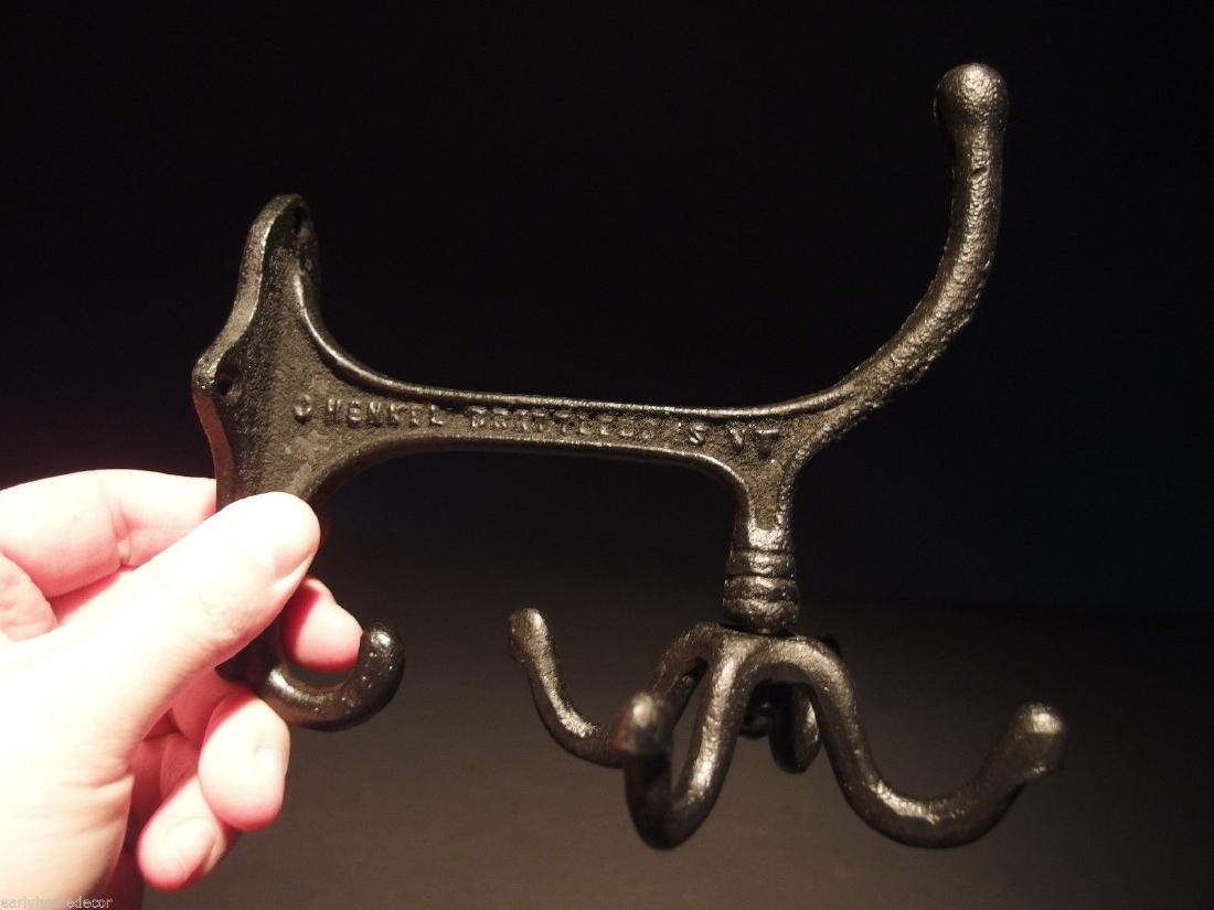 BLACK Cast Iron Hook Rotating Bracket Spinning Coat (1 of 11)