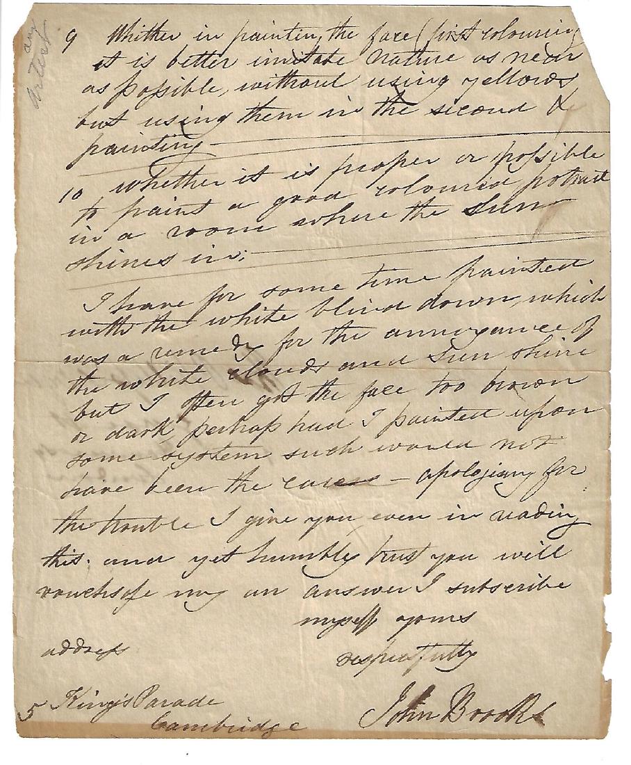 19th C English Artist Letter Painting (1 of 2)