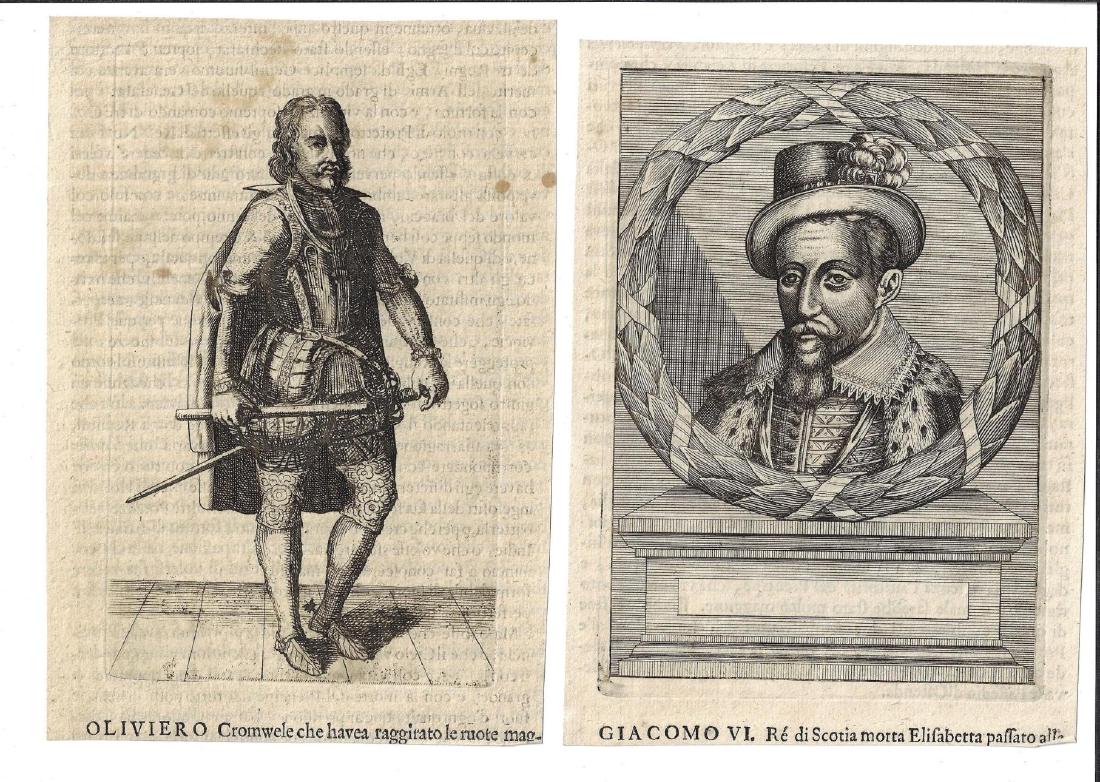 Two 17th C Engravings James VI and Oliver Cromwell (1 of 1)