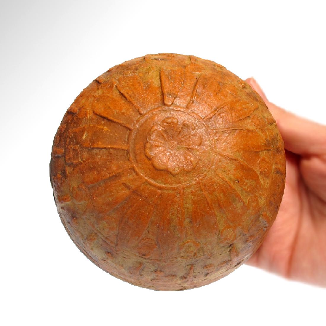 Megarian Greek Terra Sigillata Bowl, c. 2nd Century: Megarian Greek Terra Sigillata Bowl, c. 2nd Century BC/AD Date & Origin: Megarian, c, 2nd Century BC/AD A fine bowl of terra sigilata, or samian ware, the surface decorated with impressed decorations