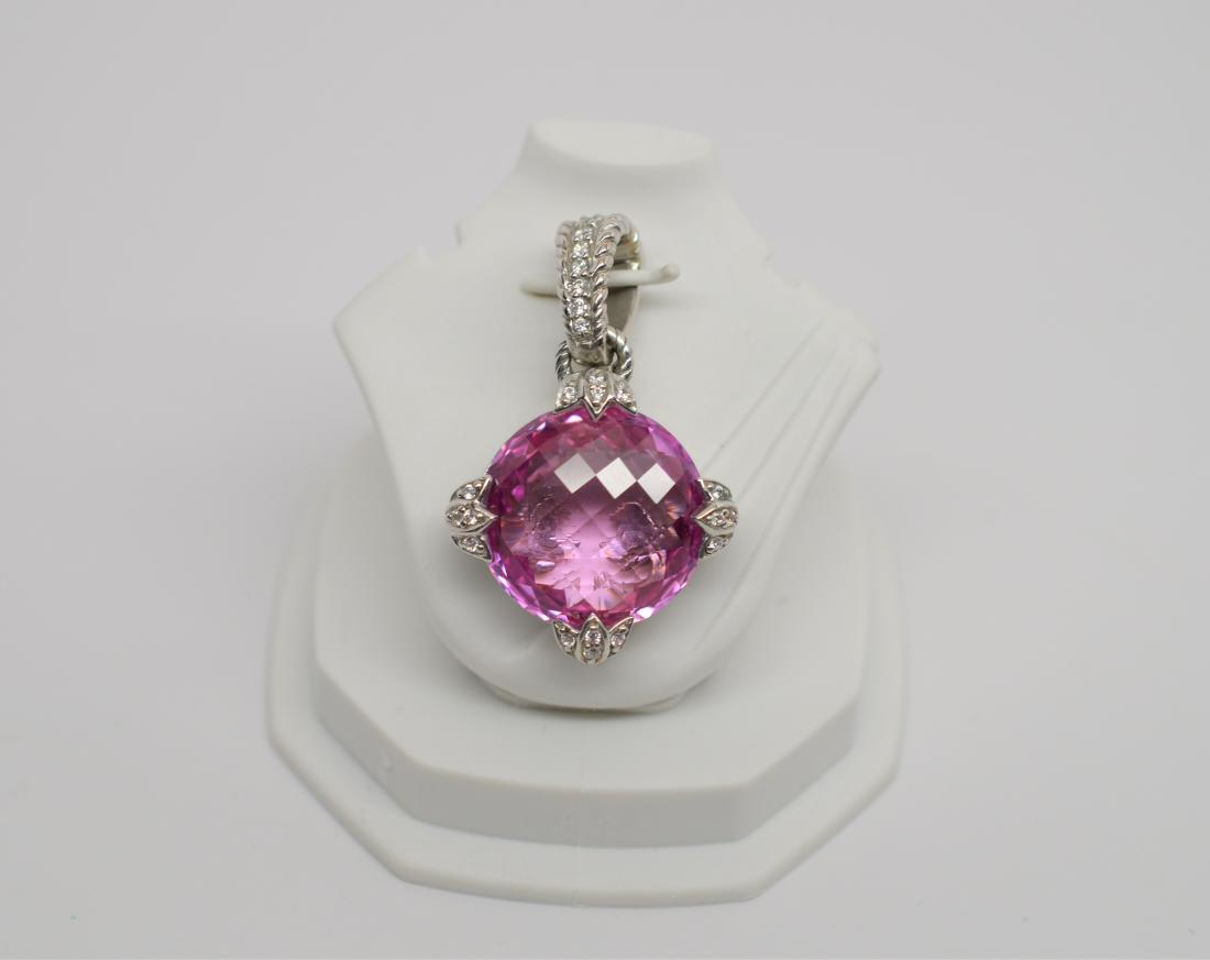 Sterling Silver & Pink Quartz Necklace Enhancer (1 of 1)
